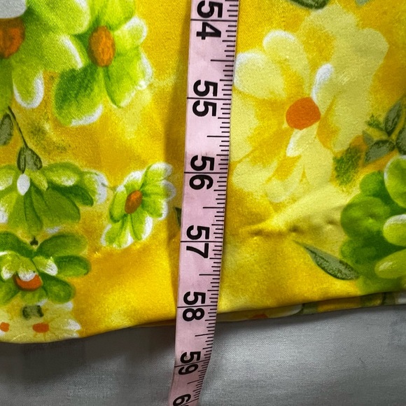 Vintage Sears Hawaii Dress Womens 10 Maxi Yellow Floral Muumuu Tropical Beach - Picture 6 of 14